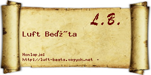 Luft Beáta névjegykártya