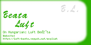 beata luft business card